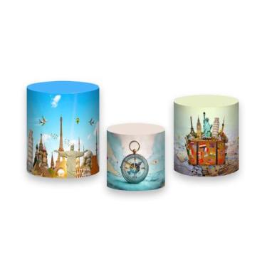 Imagem de Trio de Capas de Cilindro - Volta ao Mundo Viajar 011 - Via Cores