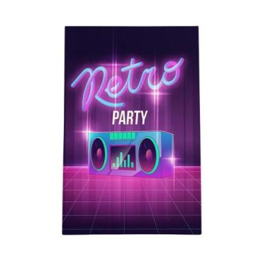 Imagem de Quadro Retro Party Festa Caixa De Som Canvas 60X40Cm - Plimshop