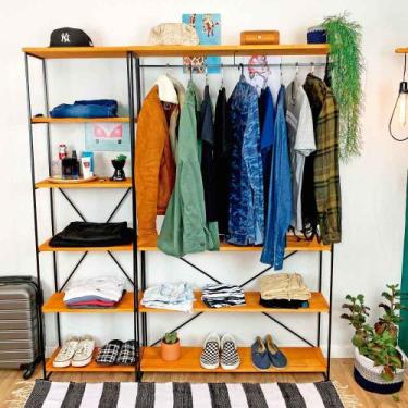 Imagem de Armário Arara Industrial Closet Completo Modular Ample de Ferro e Made