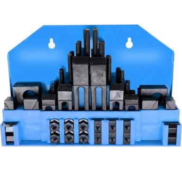 Imagem de HFS (R) Kit de conjunto de fixação de braçadeira de fixação com ranhura em T de 58 peças de 5/20.3 cm para uso com fresas Bridgeport (ranhura de 5/20.3 cm 1/5.1 cm-13 Stud)