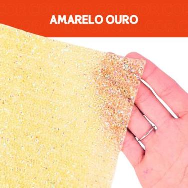 Imagem de Manta De Strass Termocolante  - Amarelo Ouro - 110 - 23 Tiras - 23x40 