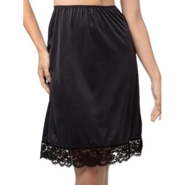 Imagem de Saia Anágua Segunda Pele Feminino Saiote Longa Básico Com Renda Confor