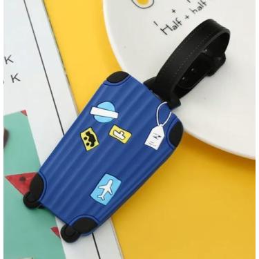 Imagem de Tag De Mala Viagem Etiquetas Bagagem Silicone - Mala Cores, Azul