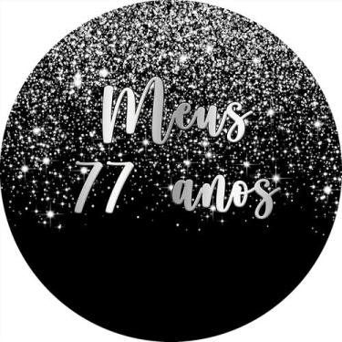 Imagem de Painel De Festa Redondo 1,50x1,50 - Efeito Glitter Prata Caindo Meus 7
