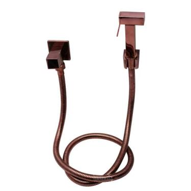 Imagem de Ducha Higiênica Gatilho Alavanca Quadrada Rosê Gold 7801 - Império das