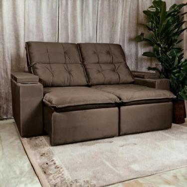 Imagem de Sofá suiça 2 lugares 2m cor veludo cinza  - LR DO BRASIL