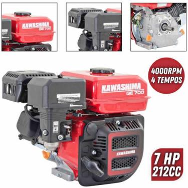 Imagem de Motor Estacionário Potente Kawashima GE700 4T 7HP 212cc À Gasolina Sem