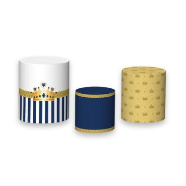 Imagem de Trio De Capa Cilindro - Ursinho Príncipe Azul Marinho 012 - Via Cores