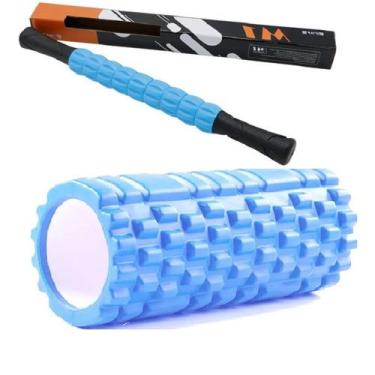 Imagem de Rolo Liberação Miofascial Foam Roller E Bastão Massagem KIT - OCCY