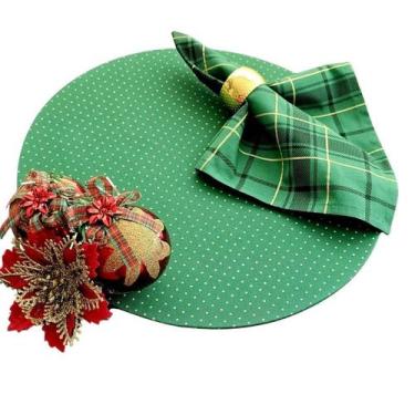 Imagem de Kit Natal: 6 Capas + Bases MDF + Guardanapos + Anéis Decorativos - Cri