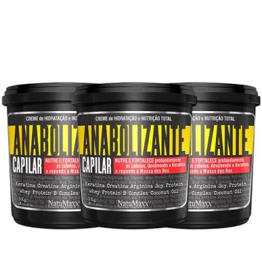 Imagem de Kit 3 Máscara Hidratação Fortificante Anabolizante Capilar NatuMaxx 1K