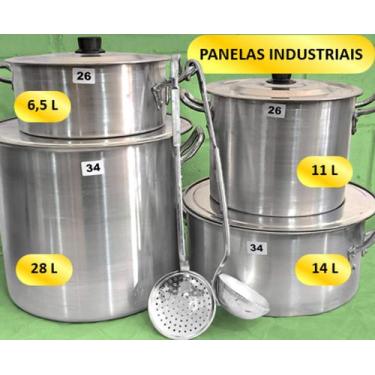 Imagem de Jogo de Panelas Industrial Caldeirão Caçarola N 26 e N 34 Linha Hotel 
