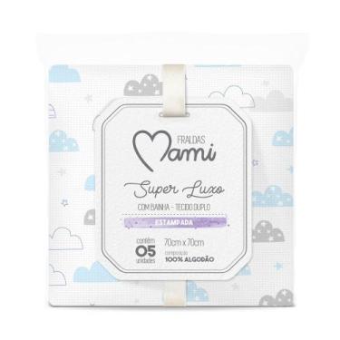 Imagem de Fralda Super Luxo com Bainha Tecido Duplo Papi Estampada 5 Unid, Mascu