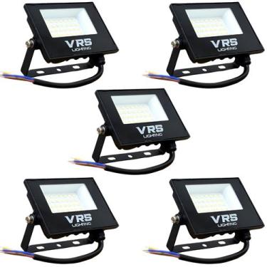 Imagem de Kit 5 Refletor Led 50w Holofote Branco Frio 6500k IP67 Bivolt VRS Ligh