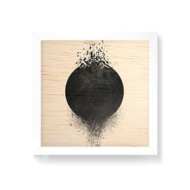Imagem de Arte Maníacos Quadro decorativo com moldura caixa branca em Madeira - Círculo Explosão Dois Lados - 30x30cm