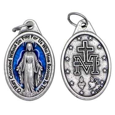 Imagem de Venerare Pack of 5 Miraculous Medal Charms, 1" Long with Blue Enamel and Jump Ring Included Y