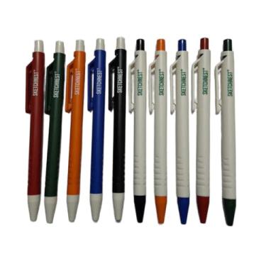 Imagem de SKETCHNEST Conjunto de canetas esferográficas de 0,7 mm - 10 canetas esferográficas com aderência confortável - tinta azul - várias cores - pacote com 10