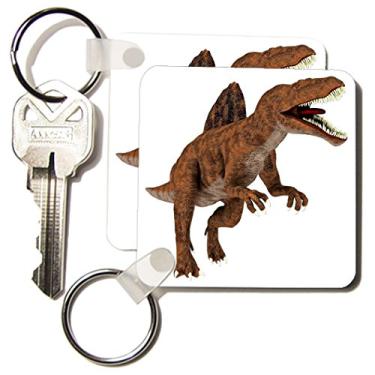 Imagem de 3dRose Um chaveiro de dinossauro de espinossauro atacando, conjunto de 2 (kc_178771_1)