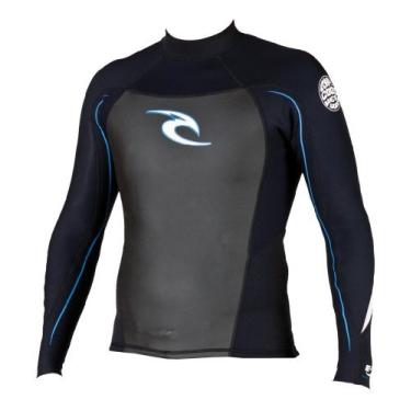 Imagem de Rip Curl Jaqueta de manga comprida Dawn Patrol (preta/azul, pequena)