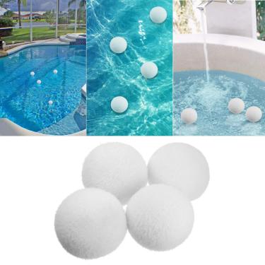Imagem de Patelai 4 peças de bola eliminadora de espuma, bolas de esponja de espuma de espuma de espuma de filtro de piscina, bola de esponja lavável absorvente de óleo para piscinas, banheiras, limpeza de spas