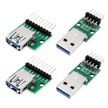 Imagem de SING F LTD 4 peças USB3.0 placa conversor macho e fêmea 2,54 mm adaptador de passo 9 pinos 10 pinos conversor DIP placa breakout para fonte de alimentação USB DIY 24,5 x 20 mm/16 x 18 mm