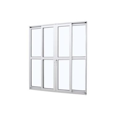 Imagem de Porta de Correr em Alumínio Branco Perfecta Max 210x200x9,3cm 4 Folhas