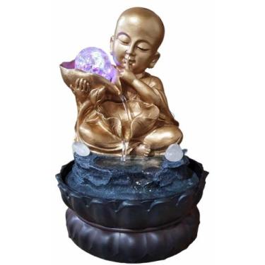 Imagem de Fonte De Água Buda Monge Decorativa Feng Shui Zen - Althea Arte Decor