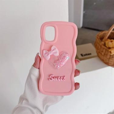 Imagem de Bonito areia movediça amor coração onda quadro caso de telefone para oneplus 11r ace2 12 12r ace3 nordn30 capa à prova de choque, rosa, para oneplus 12r