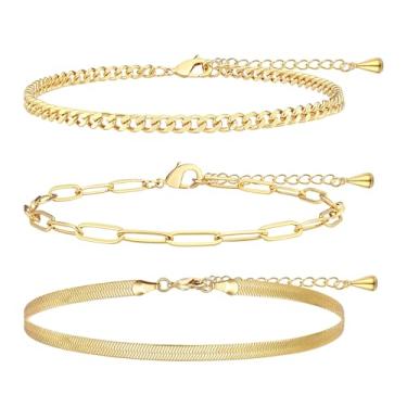 Imagem de Poxtex Tornozeleiras extragrandes para mulheres, tornozeleira grande, ouro real 14K, à prova d'água, 25,4 cm + 5 cm, pulseiras de tornozelo grandes ajustáveis para mulheres plus size, pulseiras de