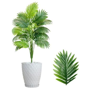 Imagem de Planta Artificial Palmeira Com Vaso Pedra Branca Completo - Flor Imp