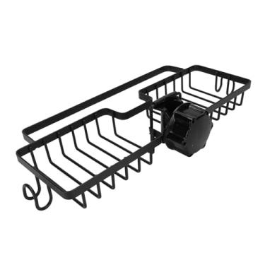 Imagem de Suporte de esponja para torneira de cozinha, Organizador de pia de aço carbono ABS com 2 cestos, Rack de drenagem de torneira suspenso sobre a torneira para organizador de pia