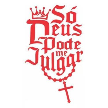 Imagem de Adesivo Frase Personalizado So Deus Pode Me Julgar Vermelho - Resitank