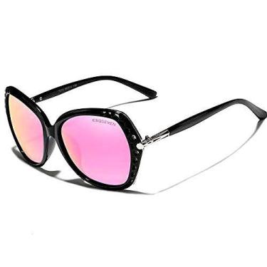 Imagem de Óculos de Sol Feminino Grande Borboleta Kingseven N-7215 Proteção UV40