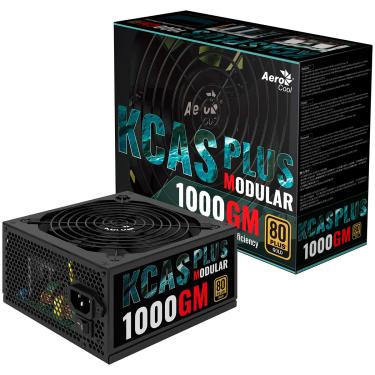 Imagem de Fonte Gamer Aerocool KCAS 1000W 80 Plus Gold Full Range