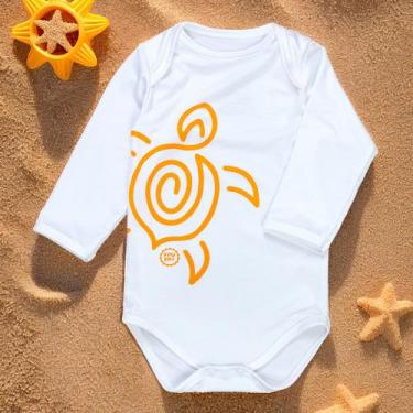 Imagem de Body Manga Longa UV50+ para Bebê Menina - Era Uma Vez, 3-6M, Branco
