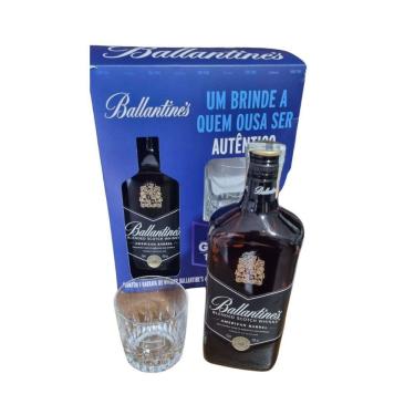 Imagem de Whisky Ballantines American Barrel 750ml - Kit com Copo de Vidro