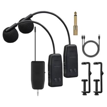 Imagem de Milageto Microfone condensador para violoncelo com suporte de pescoço, 2 Microfone