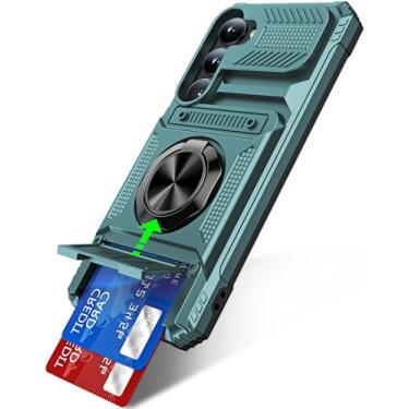 Imagem de Capa para Samsung Galaxy S23 com suporte de anel giratório de 360° e suporte para cartão [com protetor de tela] capa de grau militar, capa protetora resistente à prova de choque para Samsung S23 5G