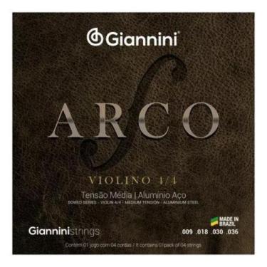 Imagem de Encordoamento Violino Alumínio Tensão Média Giannini Arco 4/4