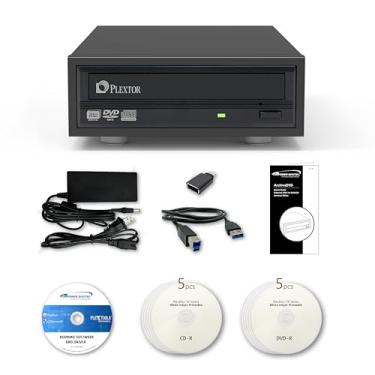 Imagem de Vinpower 24X DVD CD gravador externo unidade pacote com grau de arquivamento M-Disc, Free PlexTools Pro, software de gravação, leitor de DVD externo USB 3.0 para laptop e unidade de CD externa para PC