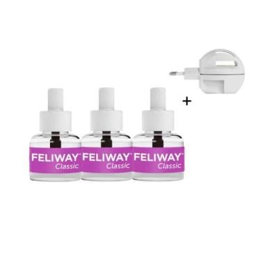 Imagem de Kit Feliway Classic 1 Difusor Elétrico + 3 Refil 48ml Ceva