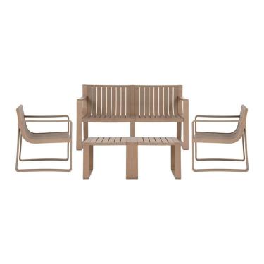 Imagem de Conjunto Para Jardim com um Sofá, Duas Poltronas e Duas Mesas de Centro Verte Eco Café