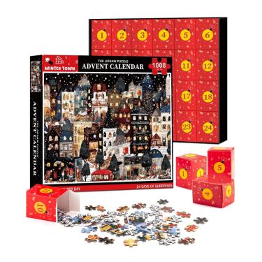Imagem de Quebra-cabeça Calendário do Advento lubuyild 2024 Winter Town