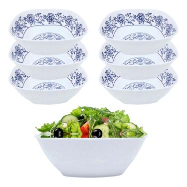 Imagem de 6 Tigelas Bowl Saladeira Pote em Melamina Quadrada 1,5L