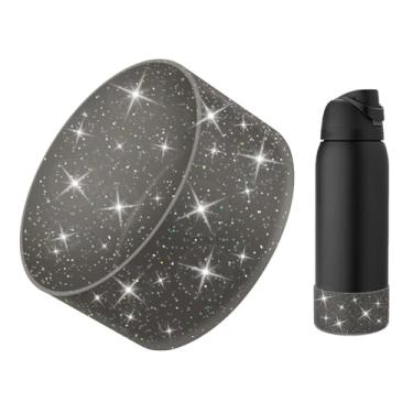 Imagem de BKBY Bota protetora de silicone com glitter compatível com Owala 680.4 g 947.2 g 1,134 g, capa de amortecedor inferior de manga de copo Bling compatível com garrafas de água de aço inoxidável Owala