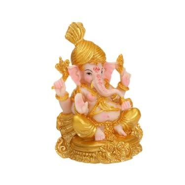 Imagem de FLCPJGV Resina Elefante Buda Estátua Hindu Elefante de God Estátua Desk Ornamento Craft Combattop Decoration for Office Garden Home Shelf