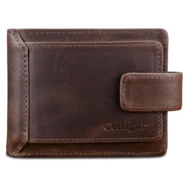 Imagem de Carteira De Couro Masculina RG CNH Antifurto Bloqueio RFID - Celtigar,