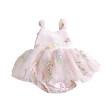 Imagem de Macacão de Bebê Menina com Bordado Floral - 0 a 2 Anos - Verão, 3 milh
