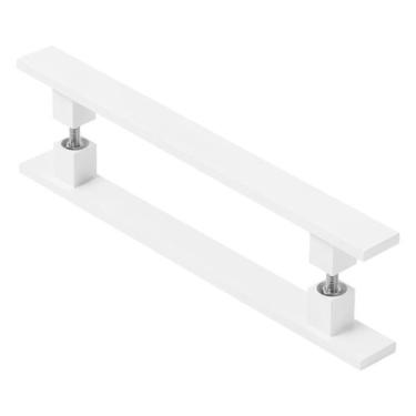 Imagem de Puxador De Porta Pivotante Barra Chata Duplo Branco 50Cm - Metalcromo