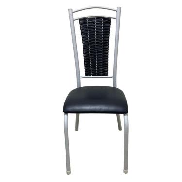 Imagem de Kit 4 Cadeiras Cozinha Aço Tubolar Confortável Jantar Cor Do Assento:preto Florido